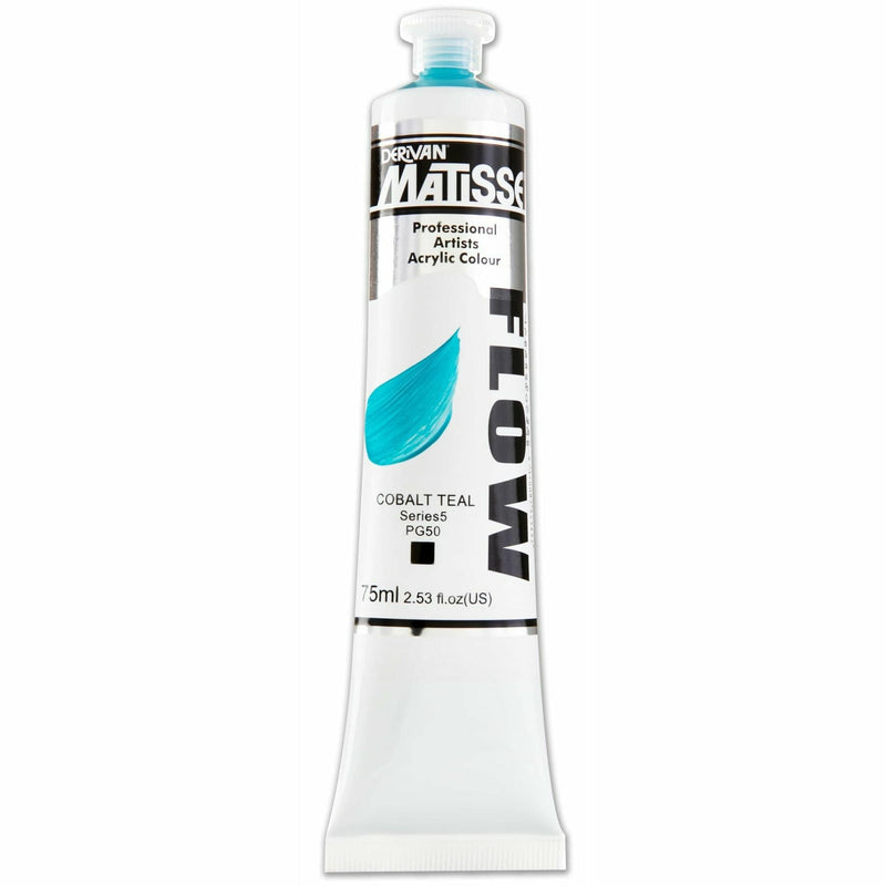 Gray Matisse Acrylic Paint  Flow S5 75mL Cobalt Teal Acrylic Paints