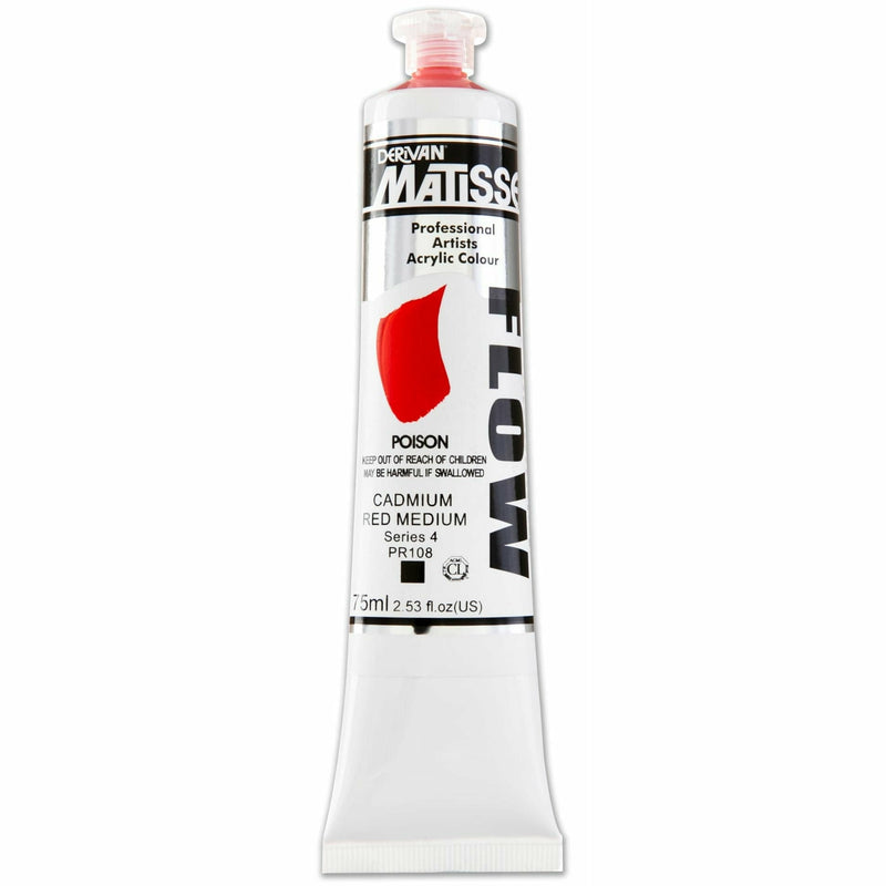 Gray Matisse Acrylic Paint  Flow S4 75mL Cadmium Red Medium Acrylic Paints