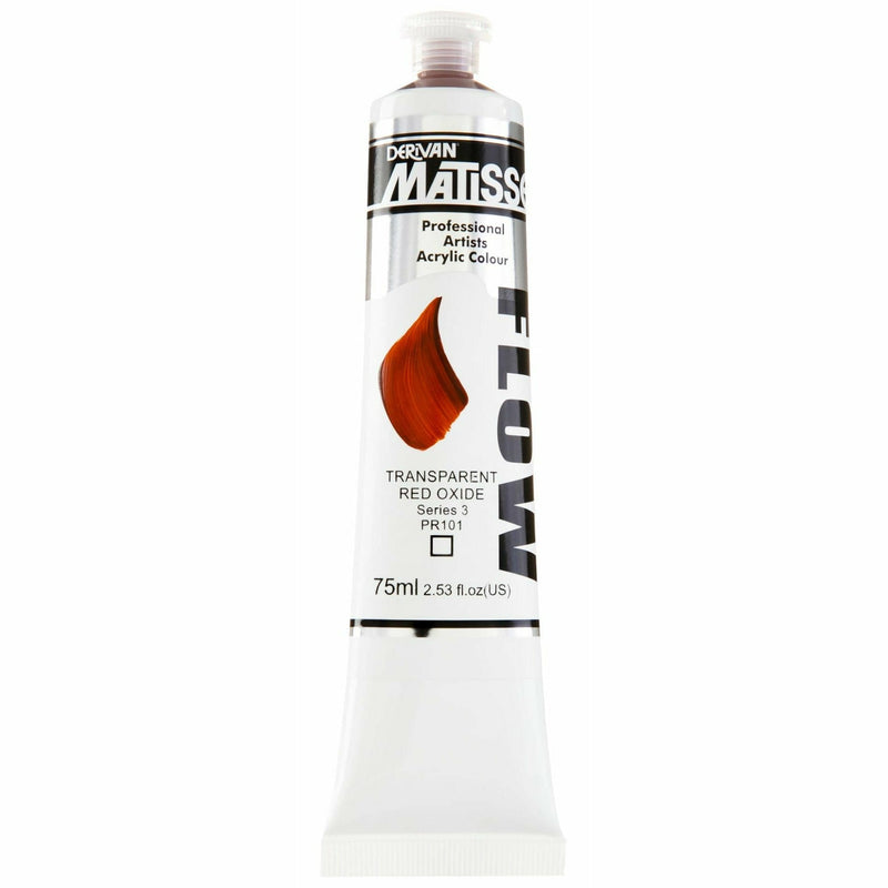 White Smoke Matisse Acrylic Paint  Flow S3 75mL Transparent Red Oxid Acrylic Paints