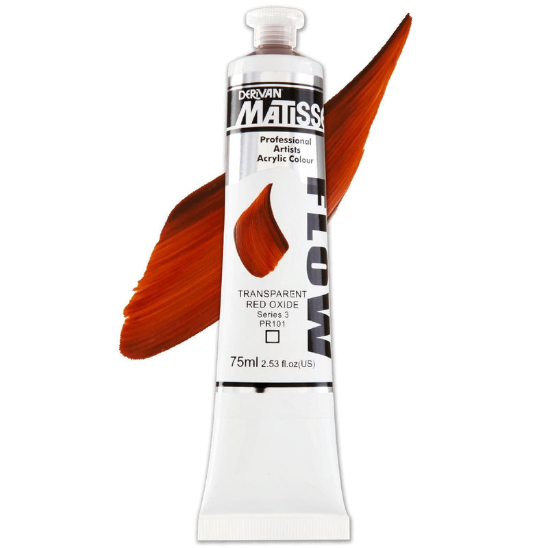 Dark Red Matisse Acrylic Paint  Flow S3 75mL Transparent Red Oxid Acrylic Paints