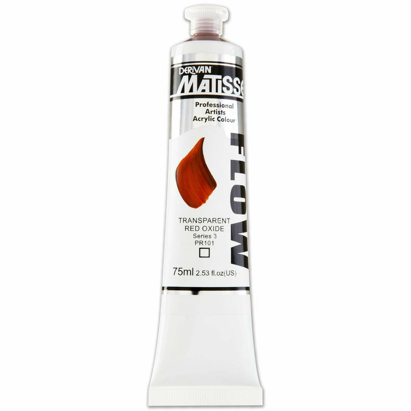 Gray Matisse Acrylic Paint  Flow S3 75mL Transparent Red Oxid Acrylic Paints