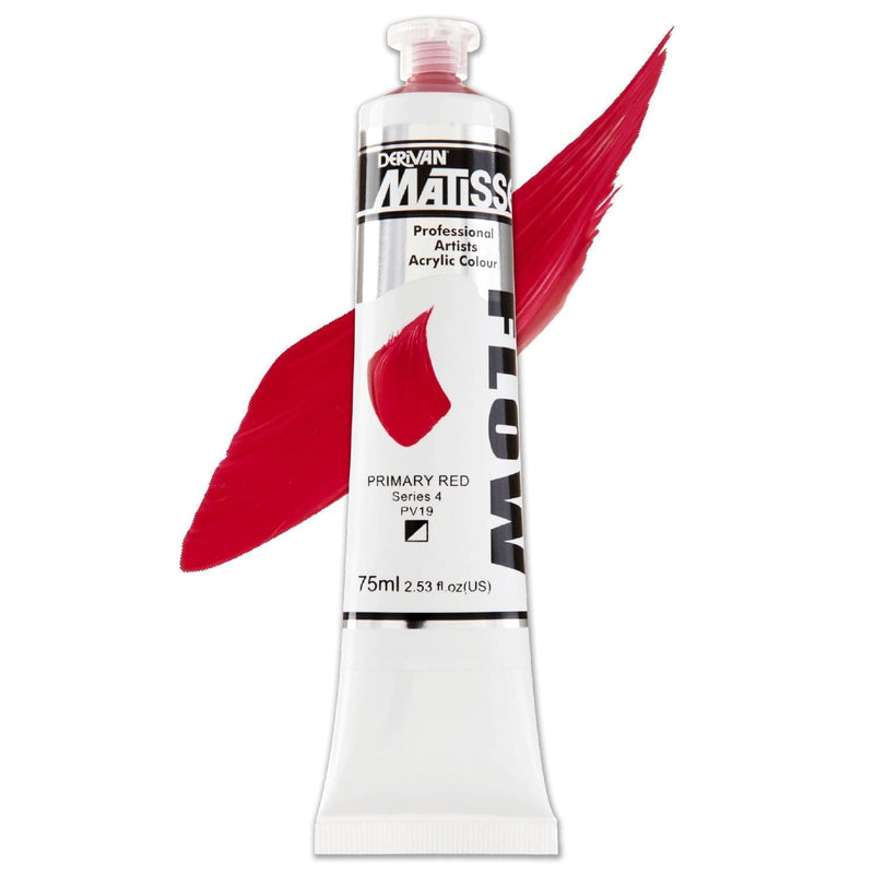 Red Matisse Acrylic Paint  Flow S4 75mL Primary Red Acrylic Paints