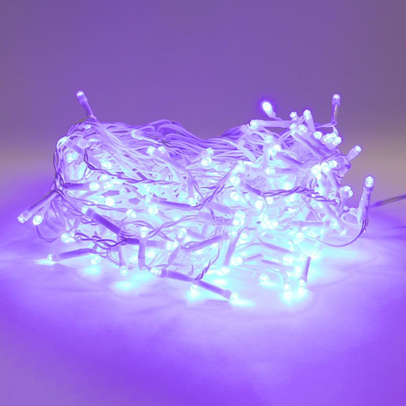 Medium Purple Light & Bright Low Voltage Christmas Lights-Icicle Blue, 8 Function (200 Pack) Christmas