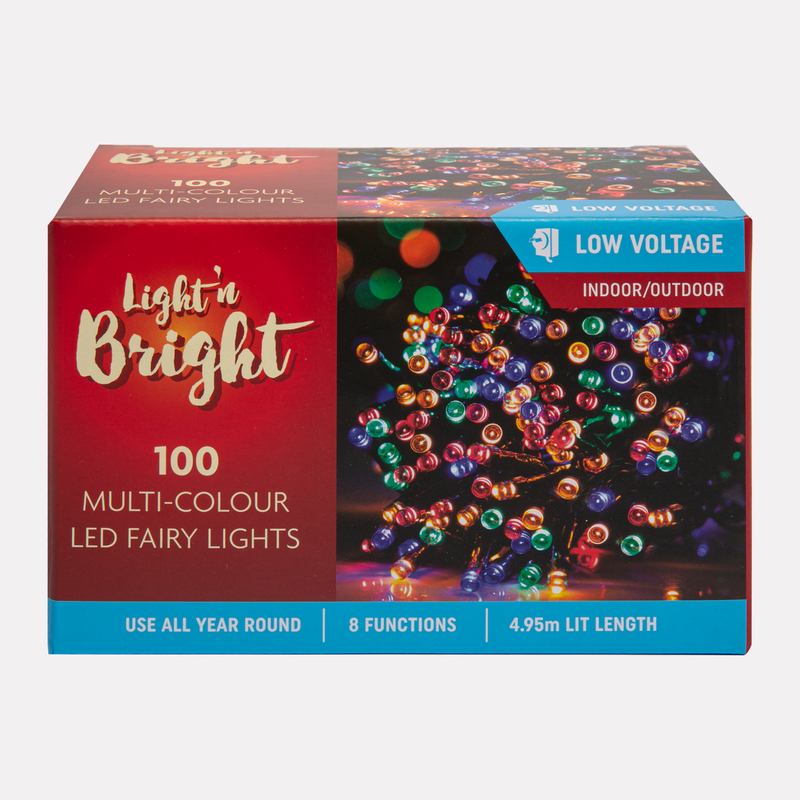 Light & Bright Low Voltage Christmas Fairy LightsMulticolour (100 Pac