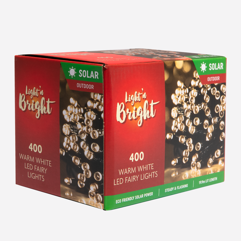 Dark Olive Green Light & Bright Christmas Solar Fairy Lights-Warm White 2F (400 Pack) Christmas