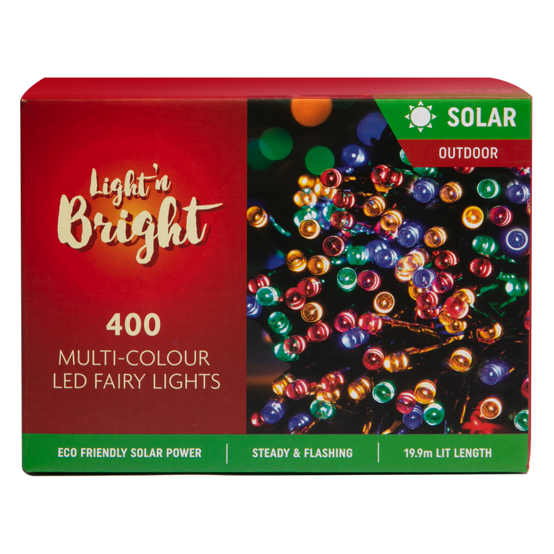 Brown Light & Bright Christmas Solar Fairy Lights-Multicolour 2F (400 Pack) Christmas