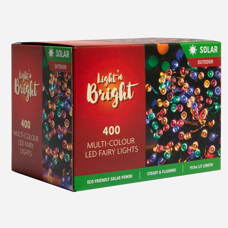 Dark Slate Gray Light & Bright Christmas Solar Fairy Lights-Multicolour 2F (400 Pack) Christmas