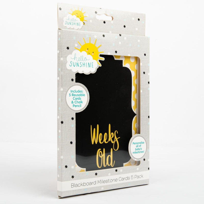 Black Hello Sunshine Chalkboard Milestone Cards 5pk Kids Craft Kits