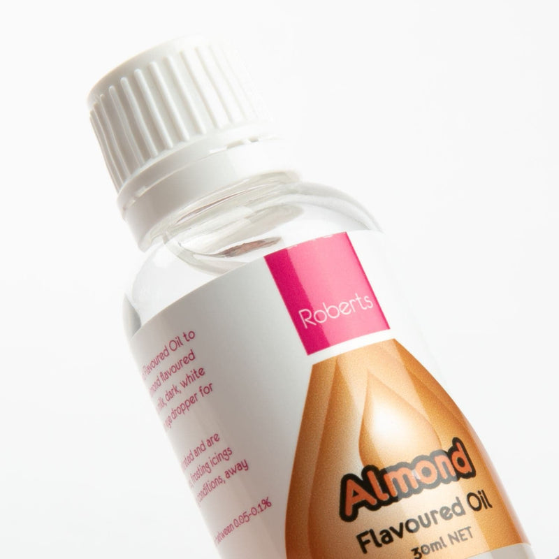 Light Pink Roberts Oil for Baking and Chocolate Flavouring Almond 30ml Ingredients and Edibles - Chocolate Making