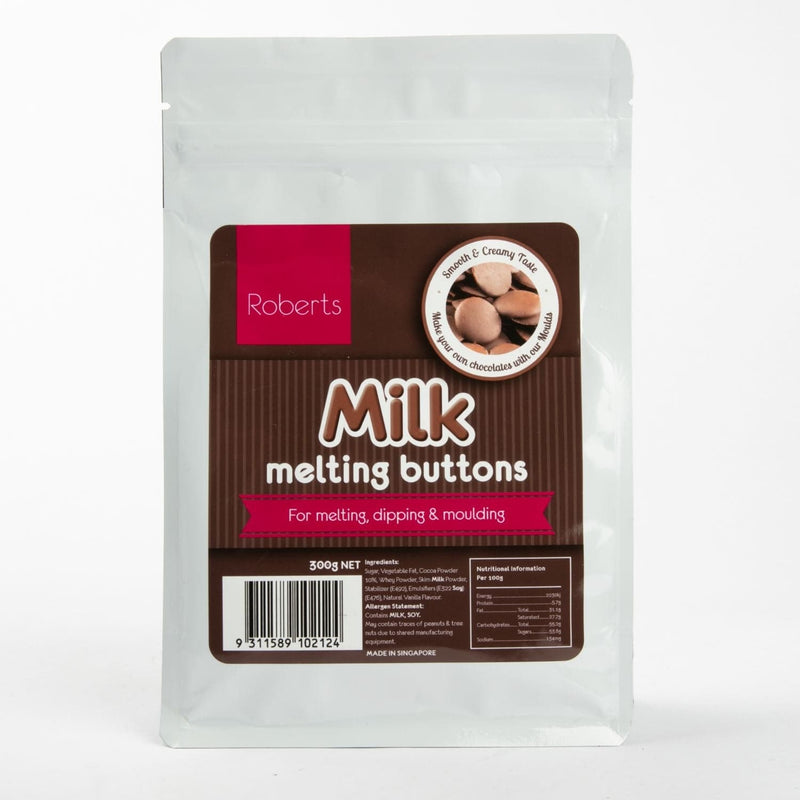 Dark Slate Gray Roberts Milk Chocolate Melting Buttons 300g Ingredients and Edibles - Chocolate Making