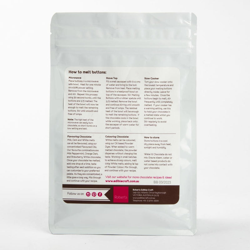 Light Gray Roberts White Chocolate Melting Buttons 300g Ingredients and Edibles - Chocolate Making