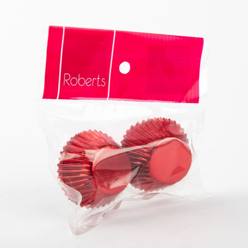 Deep Pink Roberts Truffle Cups Foil Red Small 40pc Chocolate Making Accessories