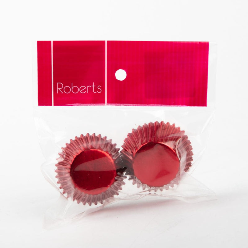 Firebrick Roberts Truffle Cups Foil Red Small 40pc Chocolate Making Accessories