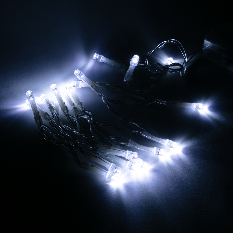 Black Light & Bright Christmas Lights-White, Battery Operated (20 Pack) Christmas