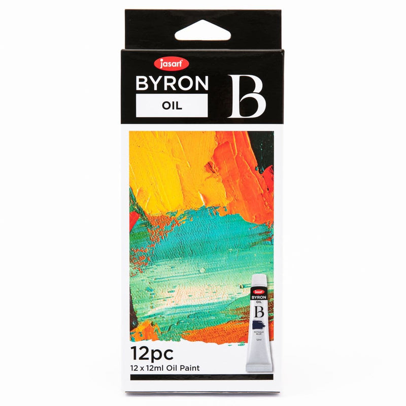 Light Gray Jasart Byron Oil Paint Set of 12 Oil Paints