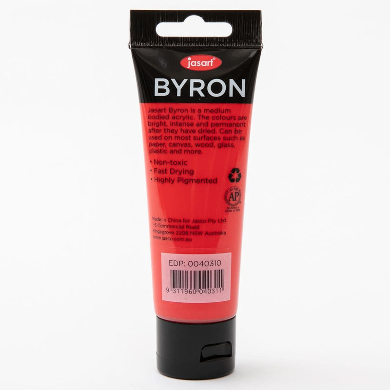 White Smoke Jasart Byron Acrylic Paint 75ml Tube - Warm Red Acrylic Paints
