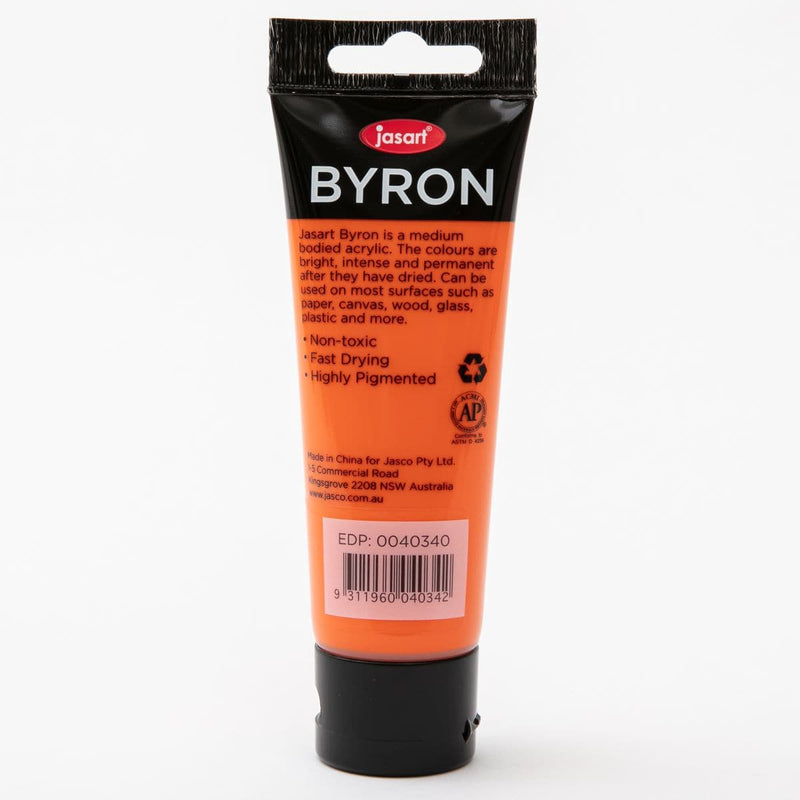 White Smoke Jasart Byron Acrylic Paint 75ml Tube - Orange Acrylic Paints