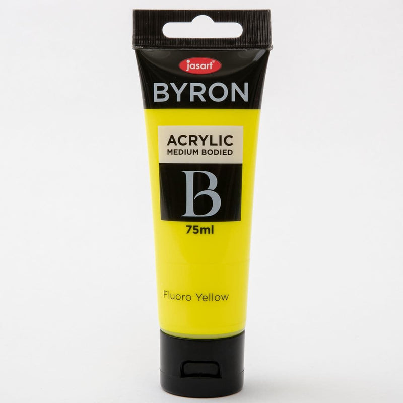 White Smoke Jasart Byron Acrylic Paint 75ml Tube - Fluoro Yellow Acrylic Paints