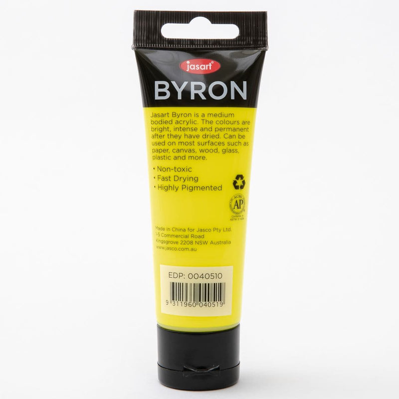 White Smoke Jasart Byron Acrylic Paint 75ml Tube - Fluoro Yellow Acrylic Paints
