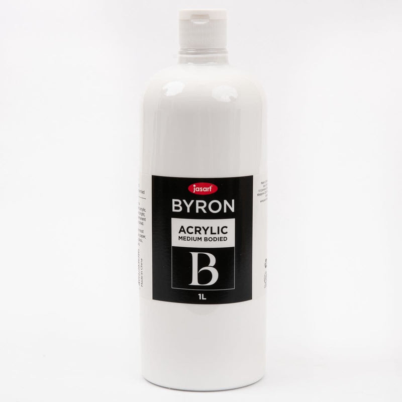 White Smoke Jasart Byron Acrylic Paint 1 Litre - White Acrylic Paints