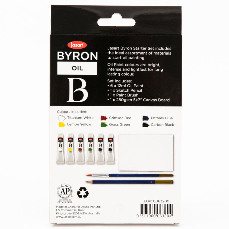 Black Jasart Byron Oil Paint Starter Set of 9 Oil Paints