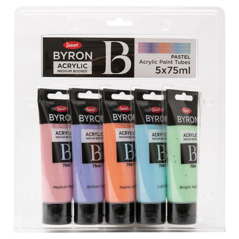 Dark Slate Gray Jasart Byron Acrylic Paint Set of 5 75mL Tubes - Pastels Acrylic Paints