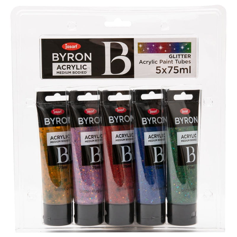 Lavender Jasart Byron Acrylic Paint Set of 5 75mL Tubes - Glitters Acrylic Paints