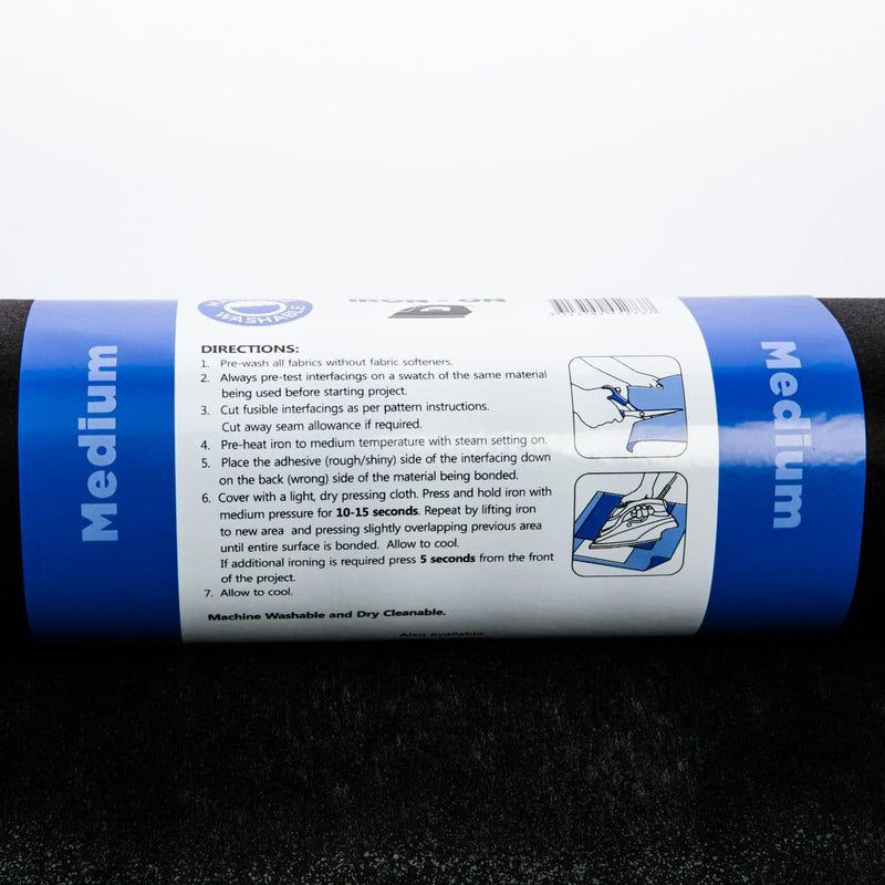 Lavender Shape To Create Fusible Interfacing   Non Woven Iron-On Medium 90cm X 20mt- Black -Price is per Roll. Sold by the Roll. Batting Interfacing Stabilisers and Wadding