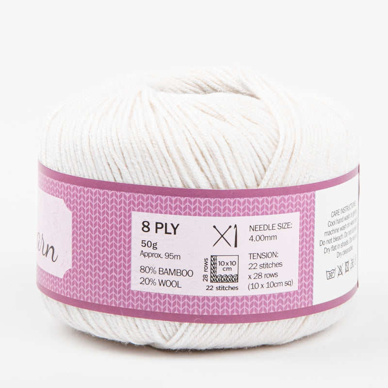 Rosy Brown Birch Kntting Yarn Billie 80/20 Bamboo/Wool 50G Apple Ball  -Ivory Knitting and Crochet Yarn