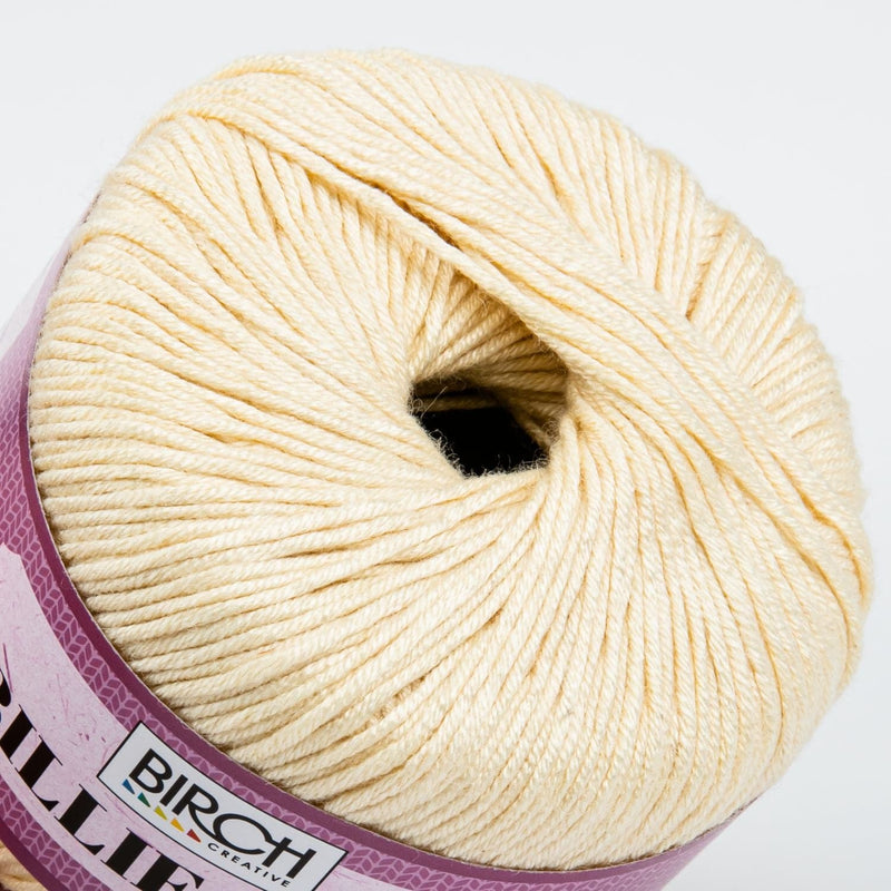Bisque Birch Kntting Yarn Billie 80/20 Bamboo/Wool 50G Apple Ball  -Vanilla Knitting and Crochet Yarn