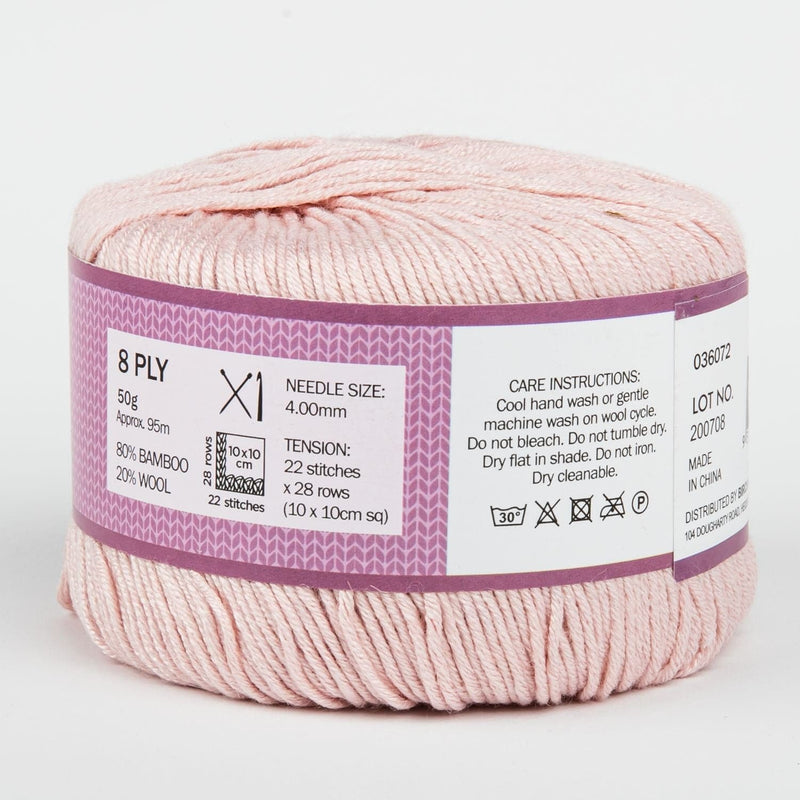 Rosy Brown Birch Kntting Yarn Billie 80/20 Bamboo/Wool 50G Apple Ball  -Blush Knitting and Crochet Yarn