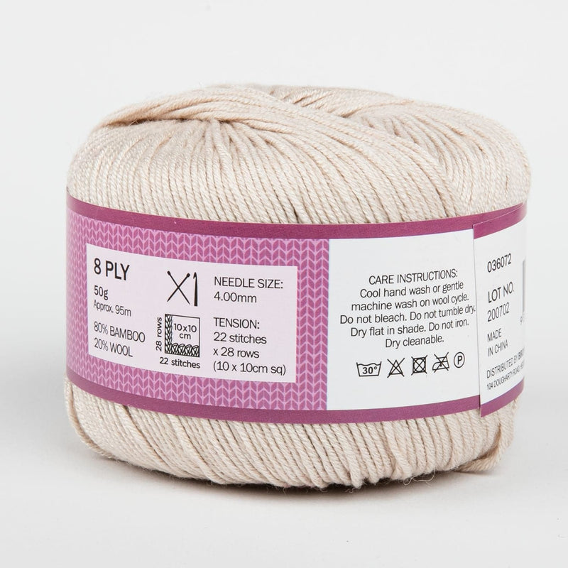 Rosy Brown Birch Knitting Yarn Billie 80/20 Bamboo/Wool Apple Ball-Shale 50g Knitting and Crochet Yarn