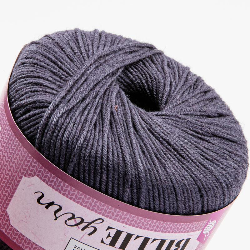 Slate Gray Birch Knitting Yarn Billie 80% Bamboo 20% Wool 50G Apple Ball - Pewter Knitting and Crochet Yarn