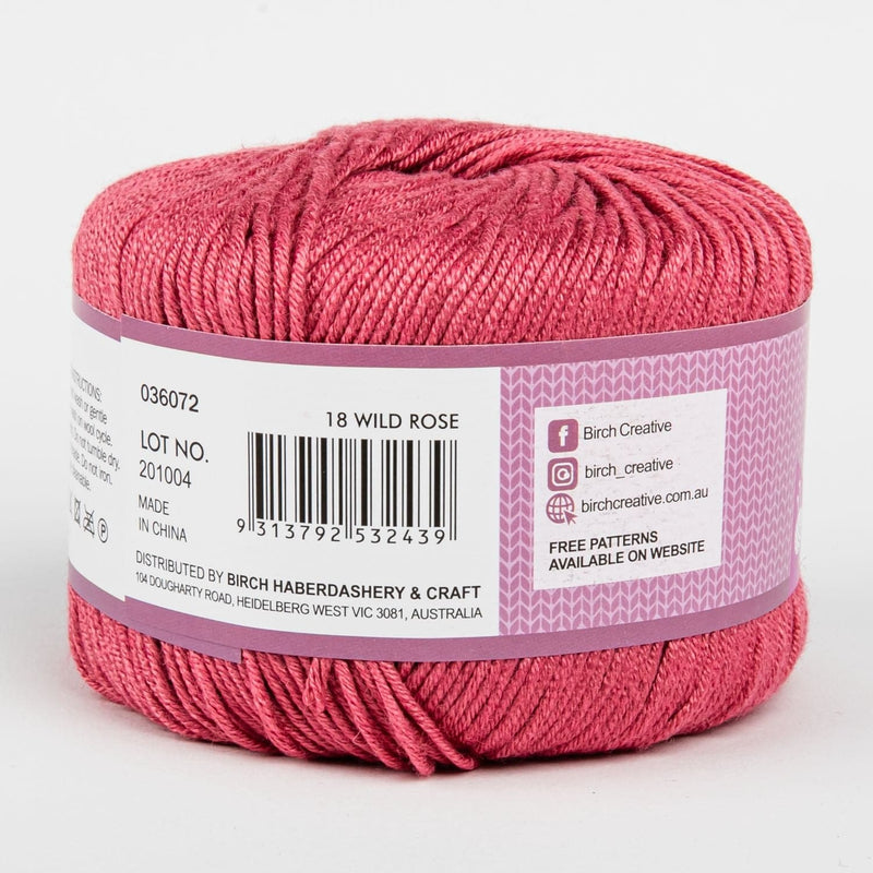 Maroon Birch Knitting Yarn Billie 80% Bamboo 20% Wool 50G Apple Ball - Wild Rose Knitting and Crochet Yarn