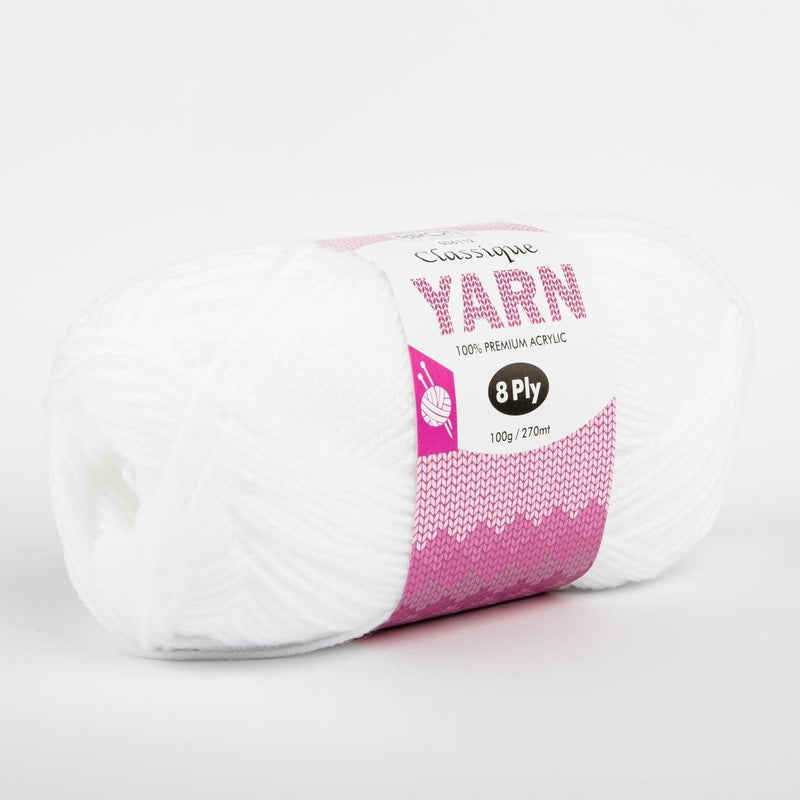 Thistle Birch Classique Knitting Yarn 100% Premium Acrylic-White 100g Ball, 8Ply Knitting and Crochet Yarn