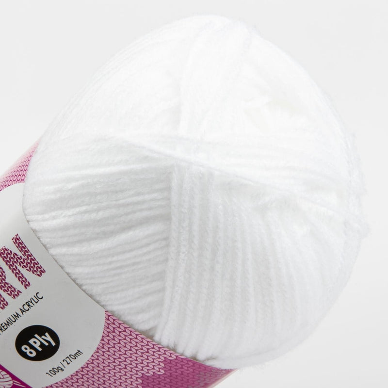 Light Gray Birch Classique Knitting Yarn 100% Premium Acrylic-White 100g Ball, 8Ply Knitting and Crochet Yarn