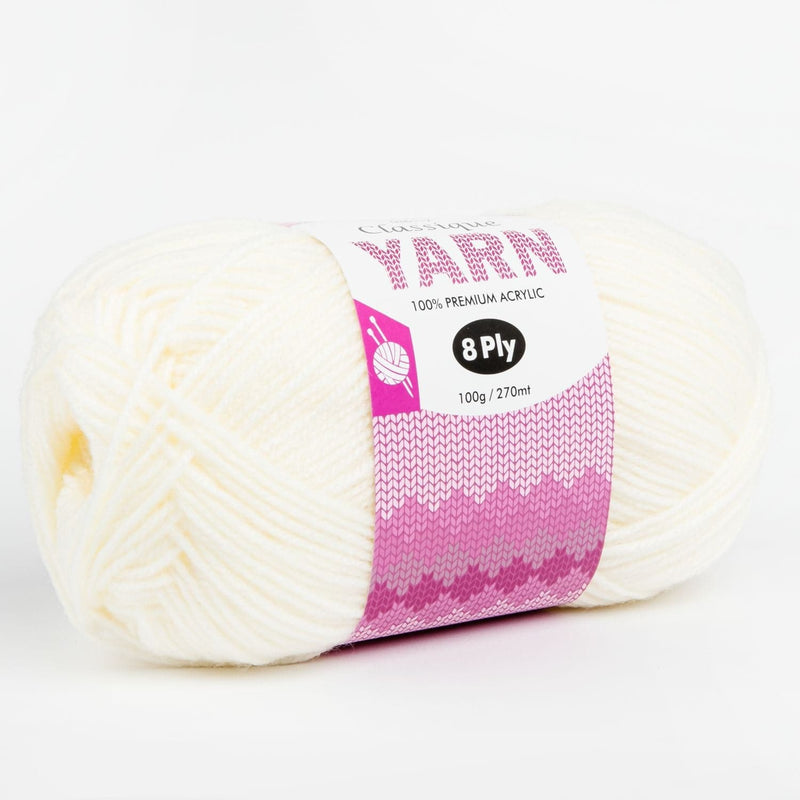 Pale Violet Red Birch Classique Knitting Yarn 100% Premium Acrylic-Ivory 100g Ball, 8Ply Knitting and Crochet Yarn