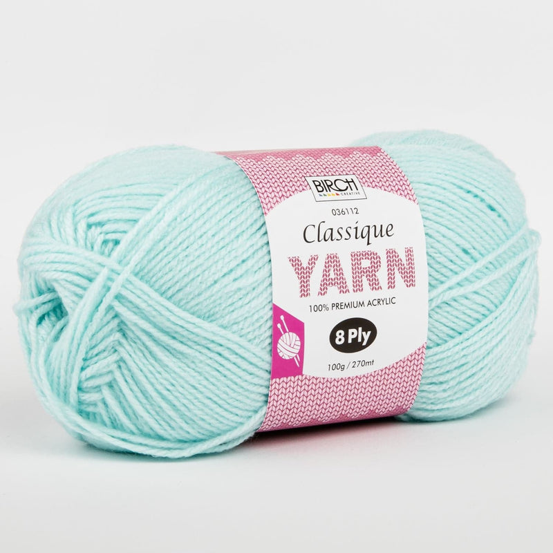 Thistle Birch Classique Knitting Yarn 100% Premium Acrylic-Mint 100g Ball, 8Ply Knitting and Crochet Yarn