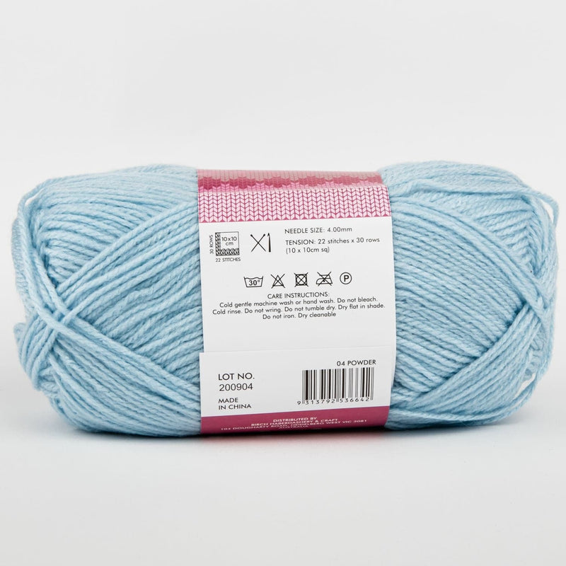 Thistle Birch Classique Knitting Yarn 100% Premium Acrylic-Powder 100g Ball, 8Ply Knitting and Crochet Yarn