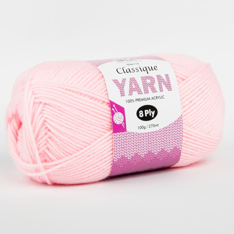 Thistle Birch Classique Knitting Yarn 100% Premium Acrylic-Blush 100g Ball, 8Ply Knitting and Crochet Yarn