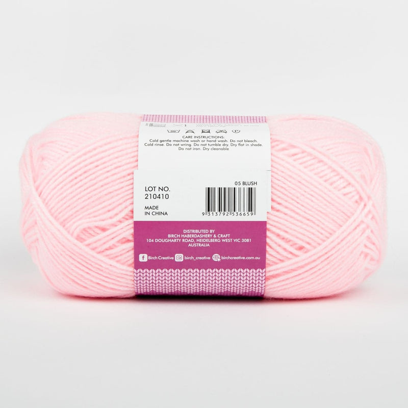 Maroon Birch Classique Knitting Yarn 100% Premium Acrylic-Blush 100g Ball, 8Ply Knitting and Crochet Yarn