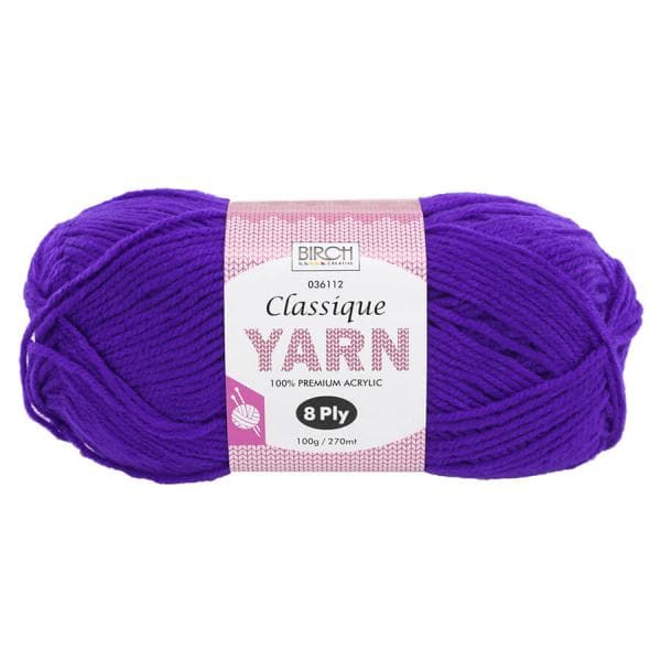 Dark Slate Blue Birch Classique Knitting Yarn 100% Premium Acrylic 100g Ball, 8 Ply-Purple Knitting and Crochet Yarn