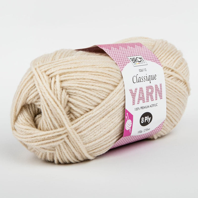Gray Birch Classique Knitting Yarn 100% Premium Acrylic 100g Ball,  8 Ply-Parchment Knitting and Crochet Yarn