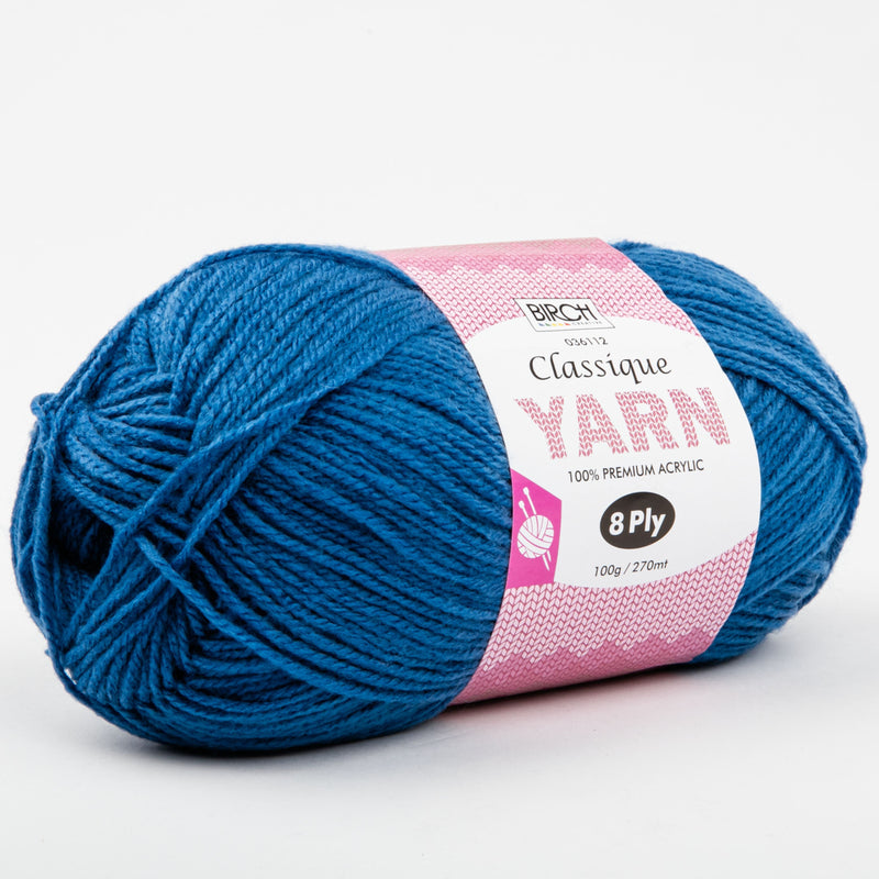 Dark Cyan Birch Classique Knitting Yarn 100% Premium Acrylic-Denim 100g Ball, 8Ply Knitting and Crochet Yarn