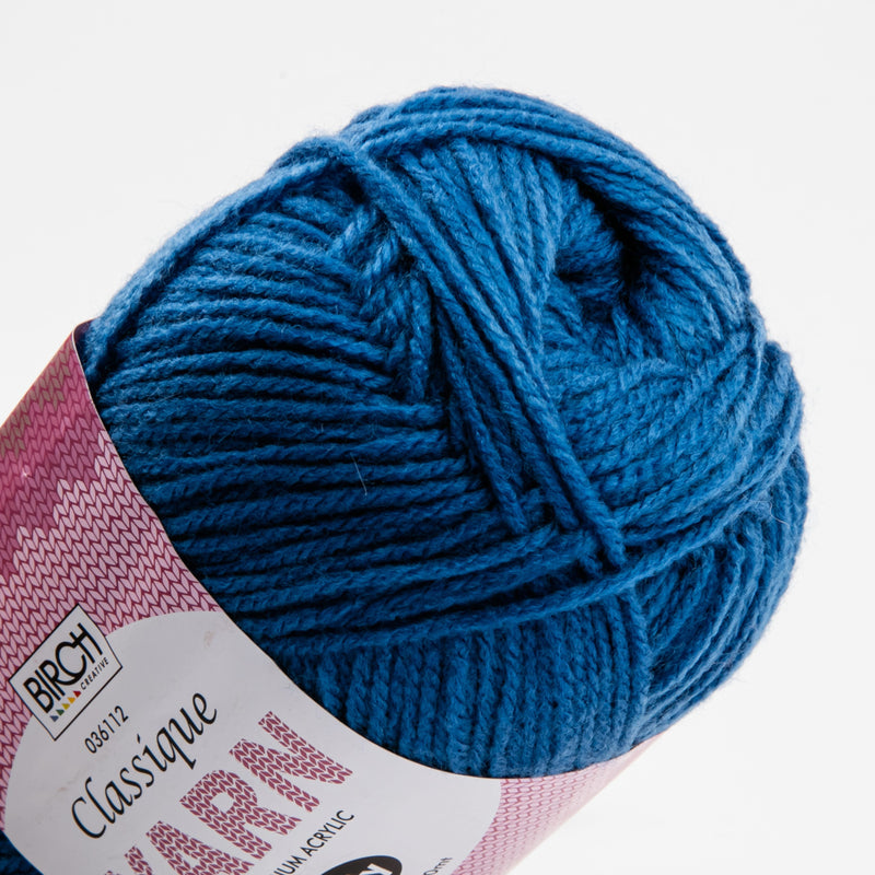 Midnight Blue Birch Classique Knitting Yarn 100% Premium Acrylic-Denim 100g Ball, 8Ply Knitting and Crochet Yarn