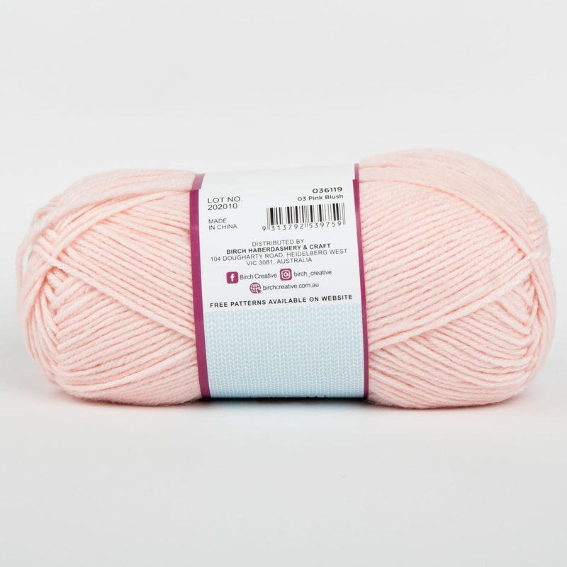 Lavender Birch Yarn Willow Dk Yarn 45% Acrylic 55% Nylon 100G - 03 Pink Blush Knitting and Crochet Yarn