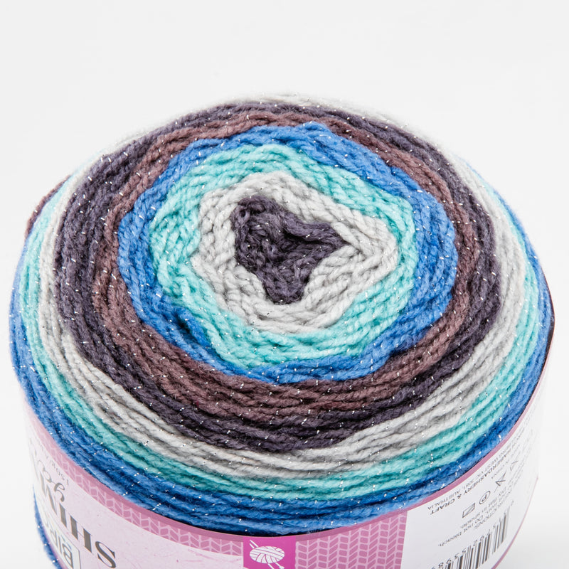 Sky Blue Birch Yarn Shimmer - 94%Acrylic 6% Glitter Polyester 150G   - 03 Blue Opal Knitting and Crochet Yarn