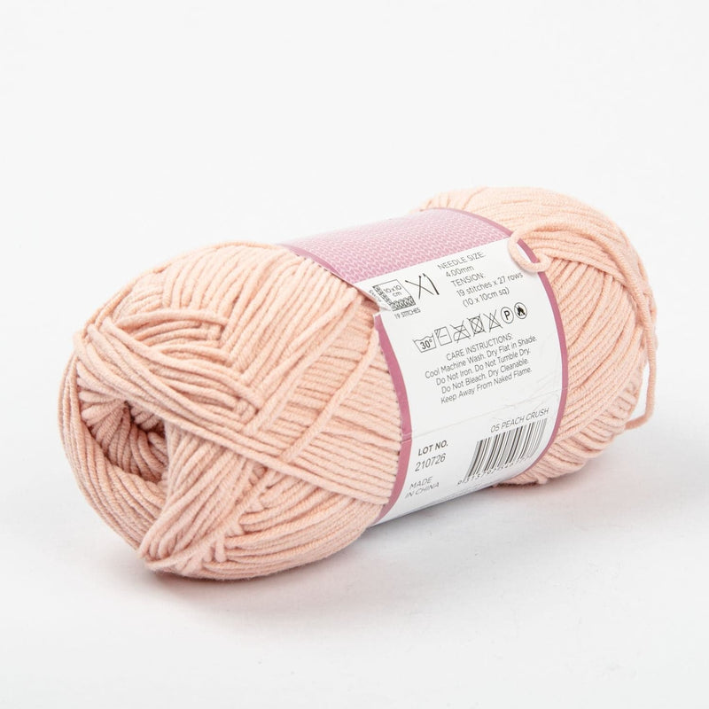 Misty Rose Birch Yarn Cove - 60% Cotton 40% Acrylic 100G - 05 Peach Crush Knitting and Crochet Yarn
