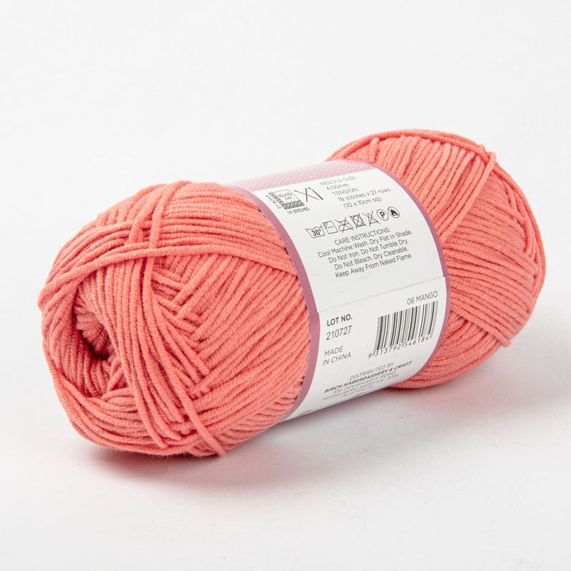 Lavender Birch Yarn Cove - 60% Cotton 40% Acrylic 100G - 06 Mango Knitting and Crochet Yarn
