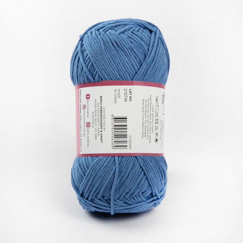 Dark Slate Blue Birch Yarn Cove - 60% Cotton 40% Acrylic 100G - 13 Denim Knitting and Crochet Yarn